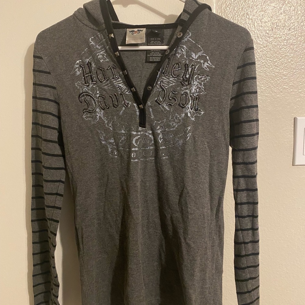Harley-Davidson Gray V-Neck Sweater
